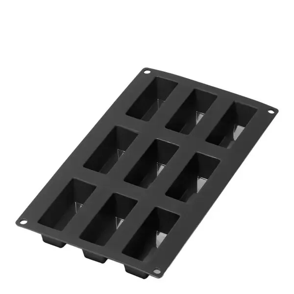 Silikonform for minibrød 9 hull svart