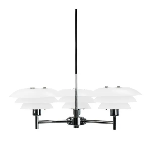 DL20 lysekrone 17 cm opal/krom