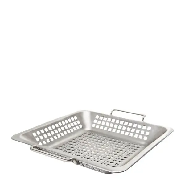 Grillwok perforert 39x35 cm rustfritt stål