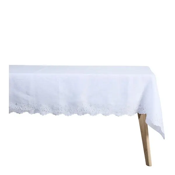 Anglaise duk 220x140 cm hvit