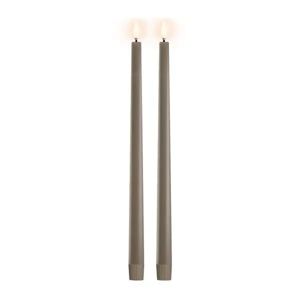 Led kronelys 32x2,3 cm 2 stk slim sandstone
