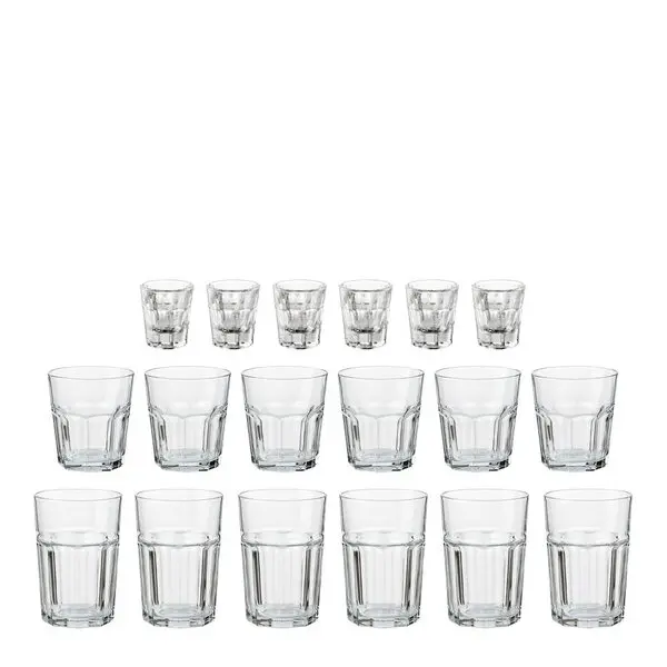 Atelier garnit glassett 18 deler 6x36 cl + 6x28 cl + 6x5 cl