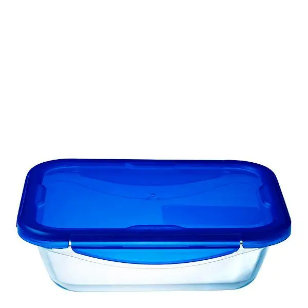 Cook & Go matboks 24x18cm 1,9L klar/blå