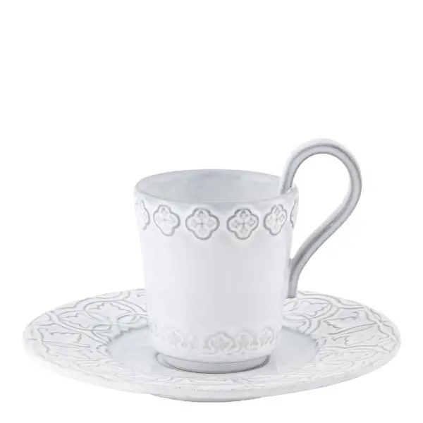 Rua Nova kaffekopp med fat 15 cl antikkhvit