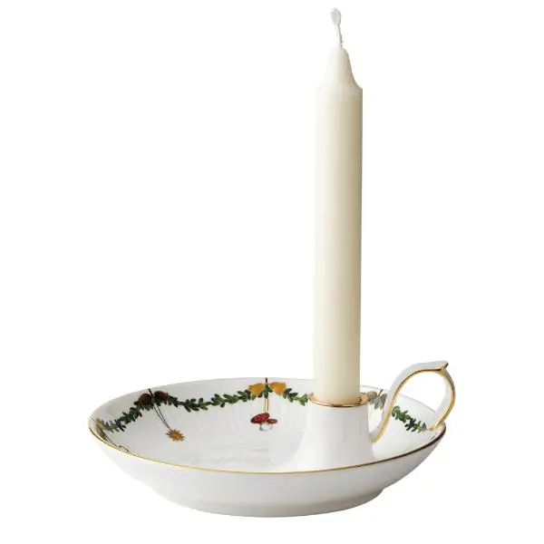 Stjerne Riflet Jul lysestake/skål 18 cm