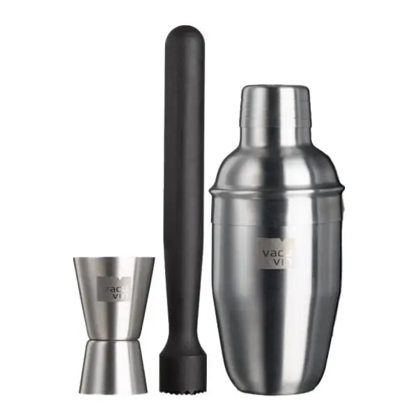 Cocktailsett Basic sølv/svart