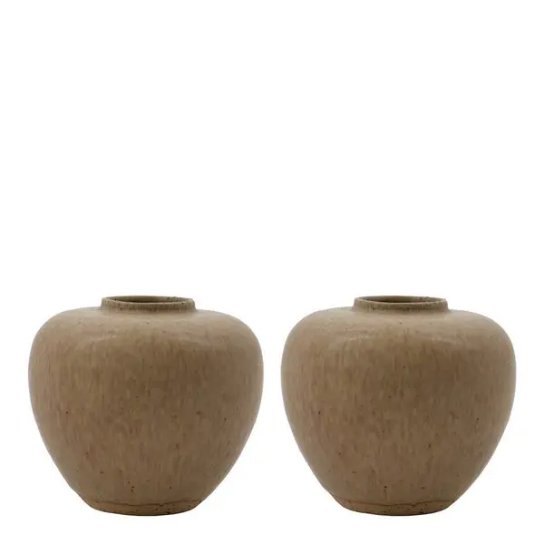 Tino vase 9x9,5 cm 2 stk beige
