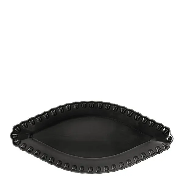 Tulipa oval tallerken 20x45 cm almost black
