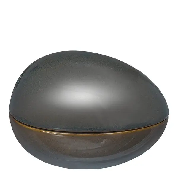 Zen eggeskål 16x11 cm petrol/brun