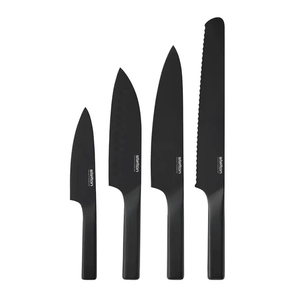 Pure Black knivsett 4 stk svart