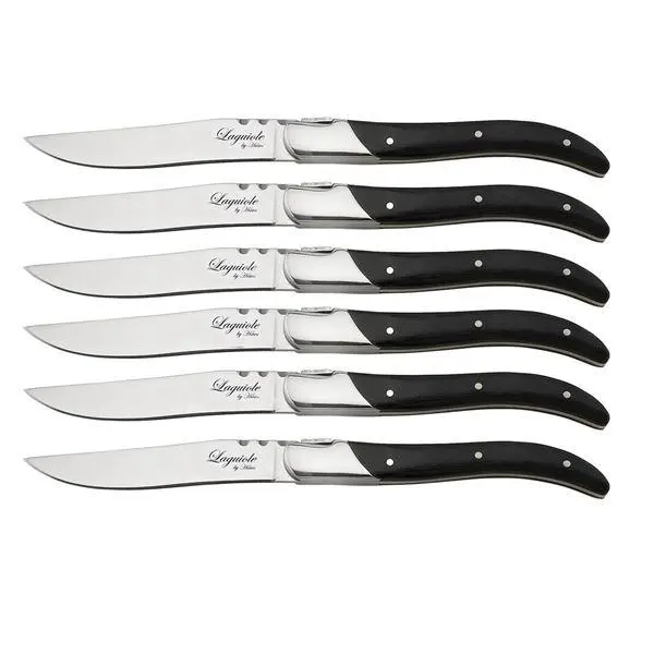 Biffkniv 6 deler svart tre