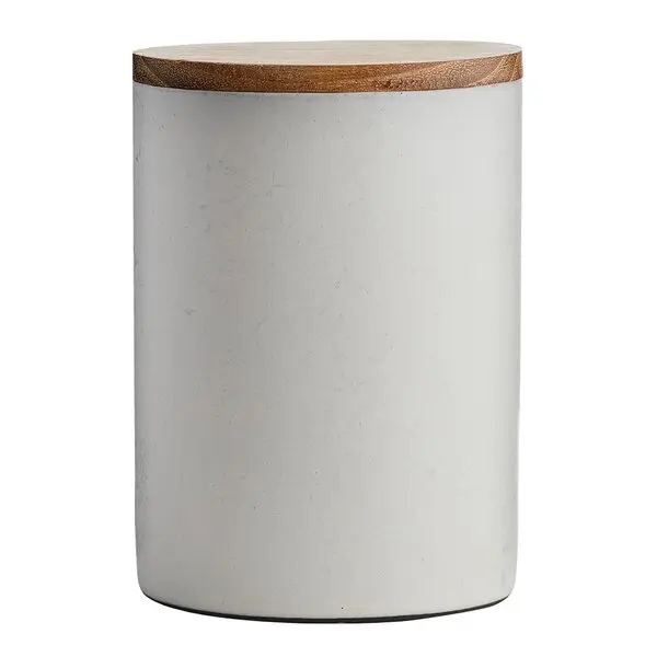RAW Arctic White redskapskrukke med lokk 15x10 cm teak