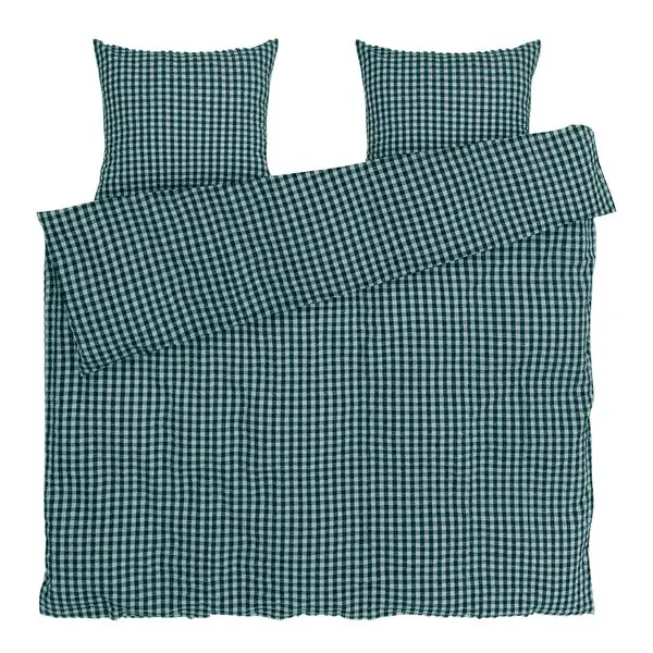 Bæk&Bølge sengetøy 220x220 cm grønn/lys blå