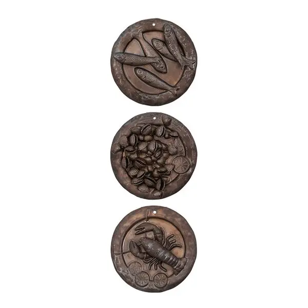 Veggkunst Plate 20x3,5 cm 3 stk brun