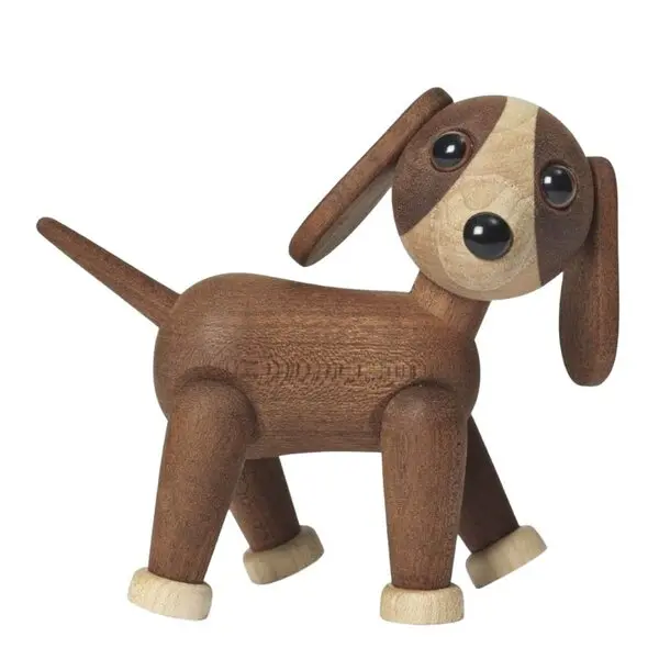 Twix Hund trefigur 11 cm mahogni