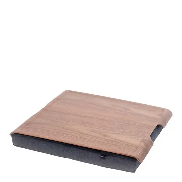 Laptray knebrett anti-slip 46x38 cm valnøtt/grå