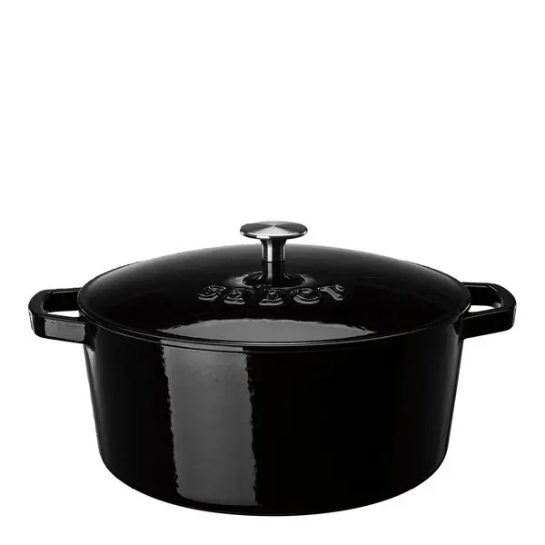 Støpejernsgryte 6,7L svart