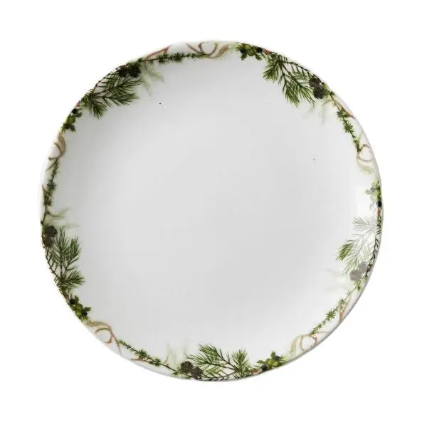 Nostalgi asjett 14 cm hvit/grønn
