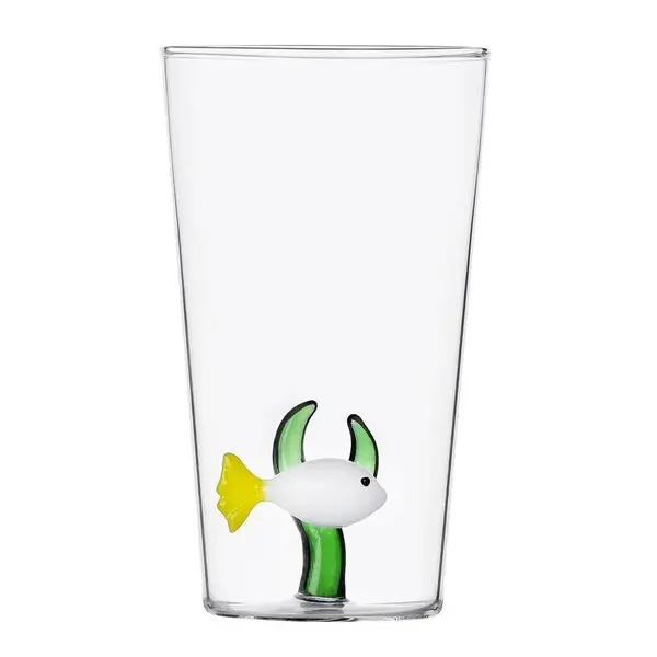 Marine Garden longdrinkglass 45 cl hvit fisk og sjøgress