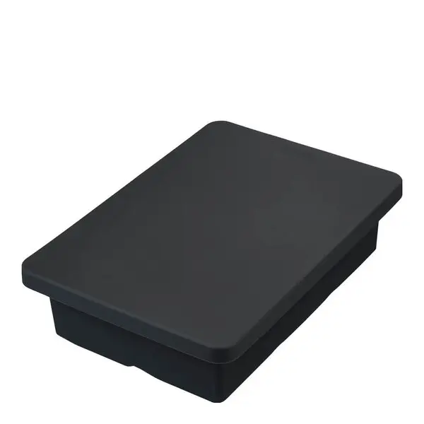Isbitbrett med lokk i silikon 13x20x13 cm svart