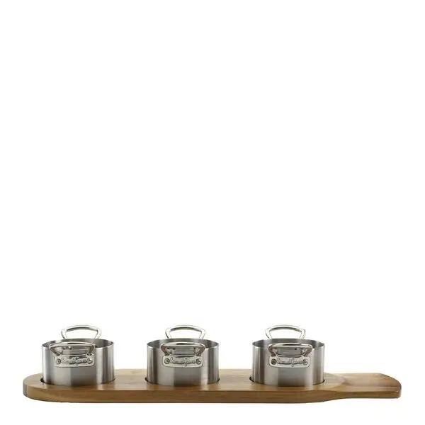 Serveware minigrytesett 3 deler 9 cm stål