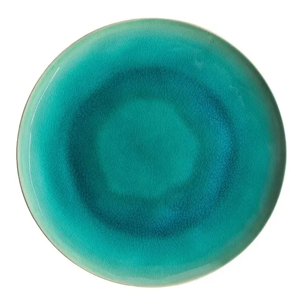 Riviera tallerken flat 27 cm azurblå/svart