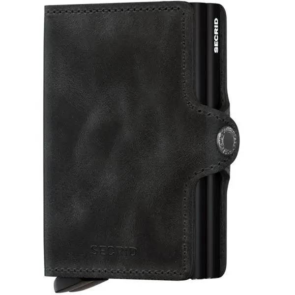 Twinwallet lommebok m/kortholder svart