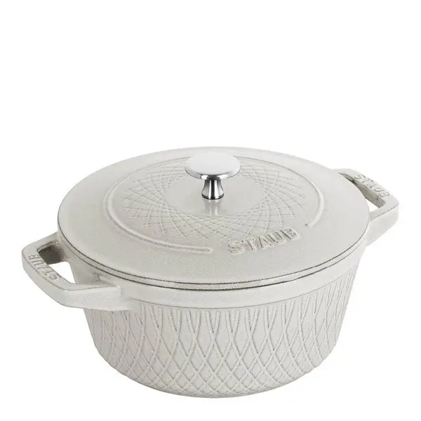 Twister støpejernsgryte 24 cm 4L white truffle