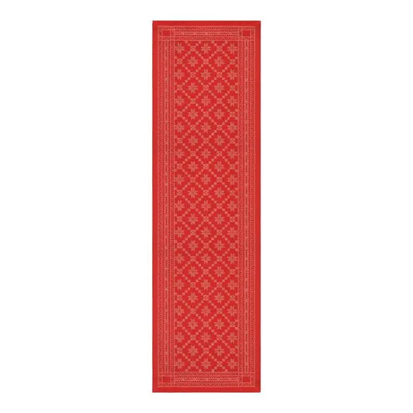 Åttebladrose løper 35x110 cm rød