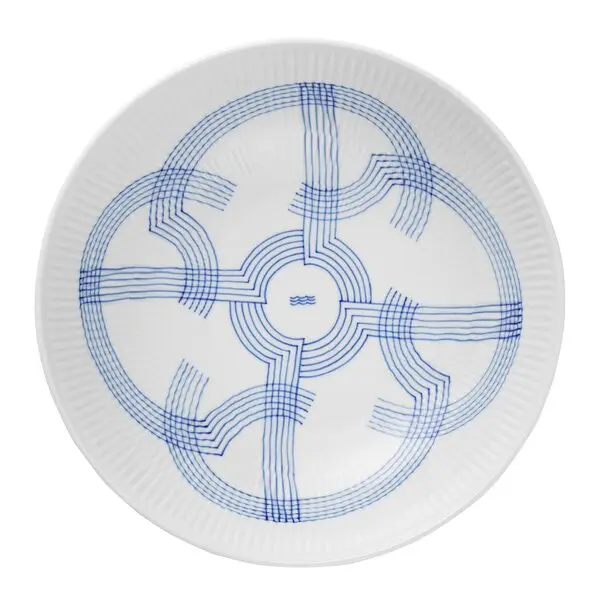Motif lav skål, 21,5 cm blå/hvit