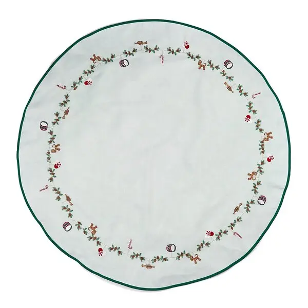 Klassisk brodert juletreteppe 120 cm