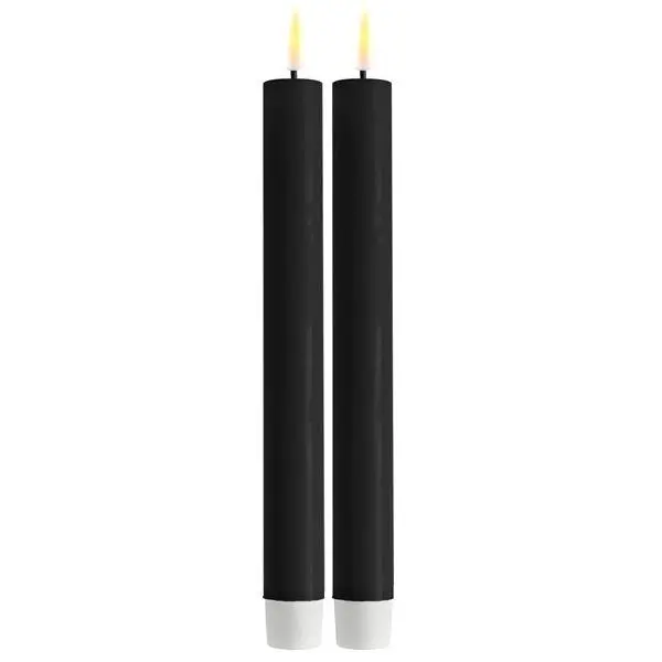 LED kronelys 2x24 cm svart