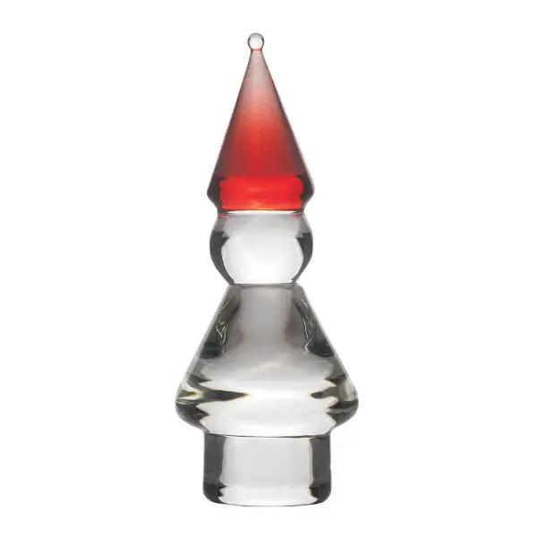 Husnisse glassnisse m/rød lue 13,6 cm klar