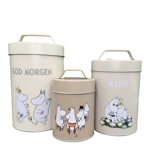 Mummi oppbevaringsboks sett 3 deler hvit/grå
