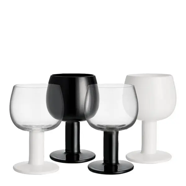 Fars Glas vinglass 40 cl 4 stk hvit/svart