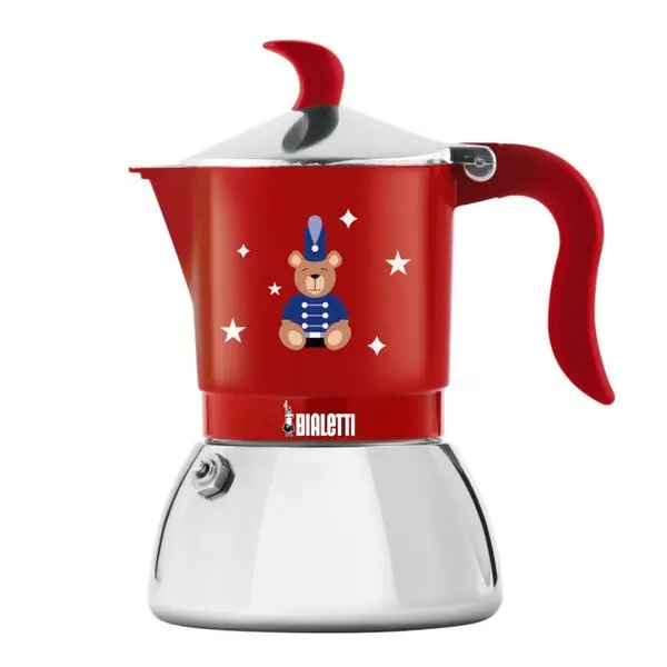Fiammetta espressokoker 4-kopper 15 cl rød