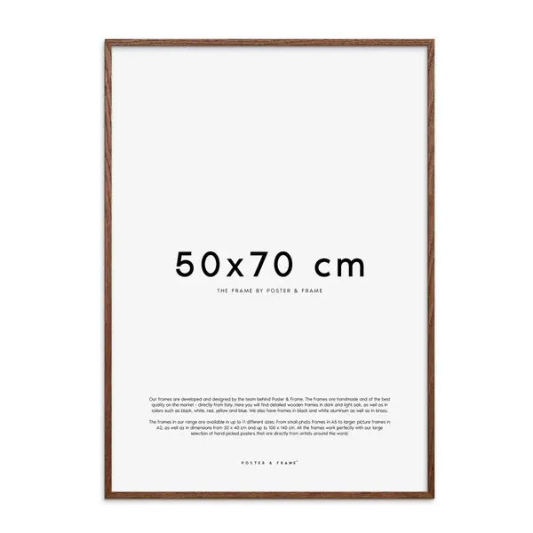 Treramme 50x70 cm mørk eik