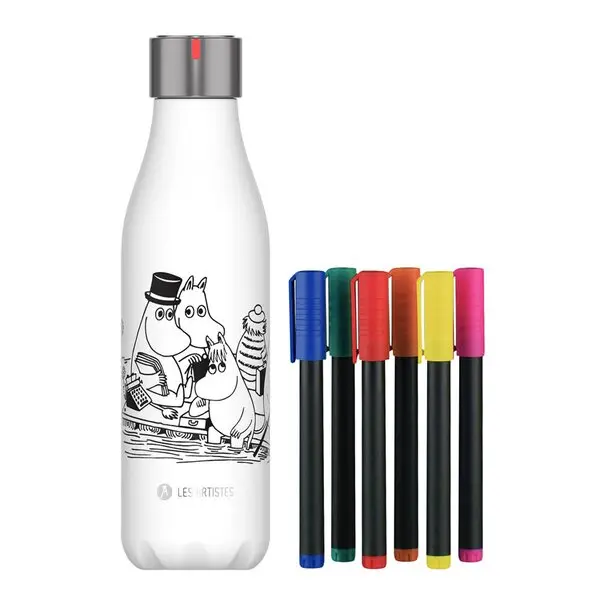 Bottle Up Mummi termoflaske m/tusjer 0,5L hvit