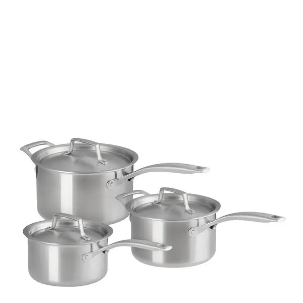 Essential 3-ply kasserollesett 3 deler stål/uten belegg