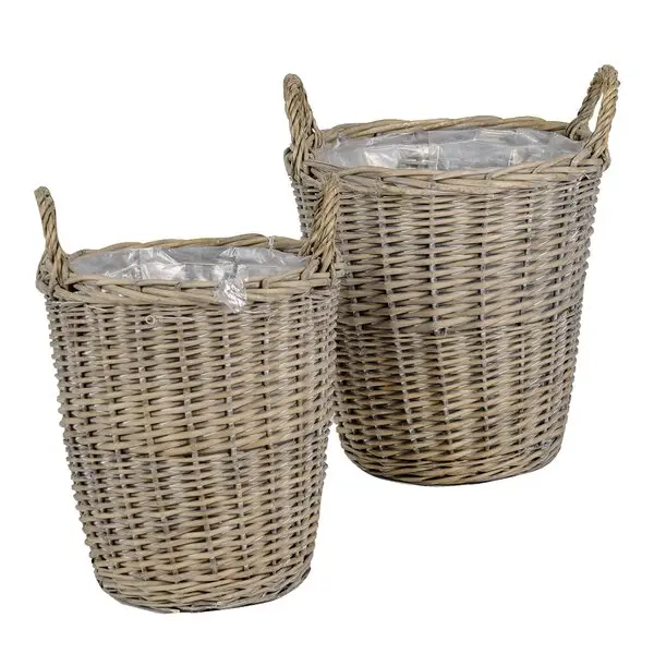 Kurv 2 stk 30/35 cm grå pil