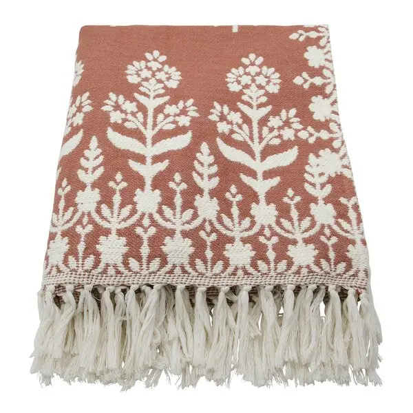 Mazzo pledd i bomull 200x150 cm brun