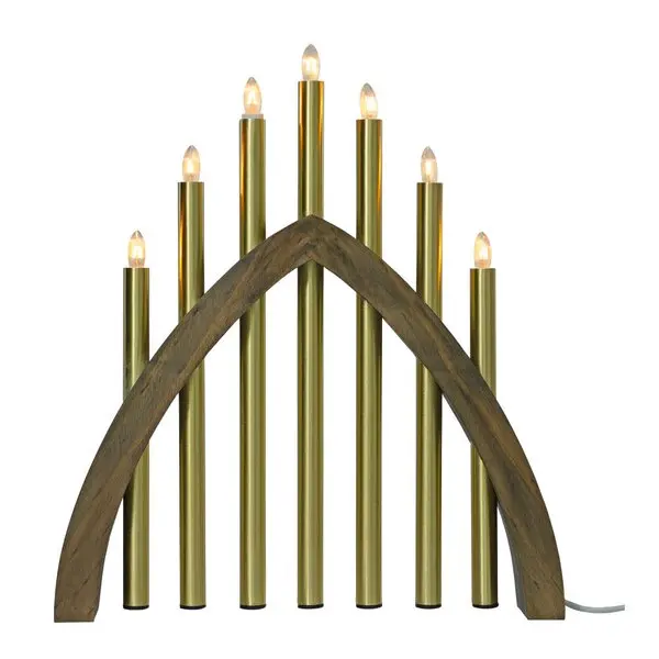 Gotland adventsstake 45 cm gråbeis/matt messing