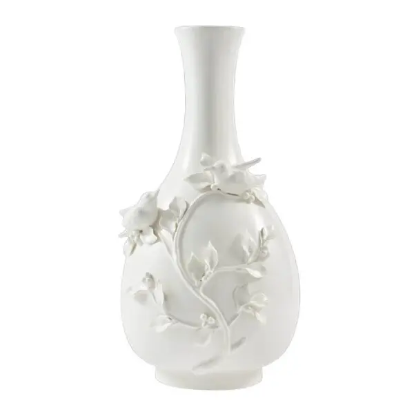 Rijks vase 60 cm 3D-fugler hvit