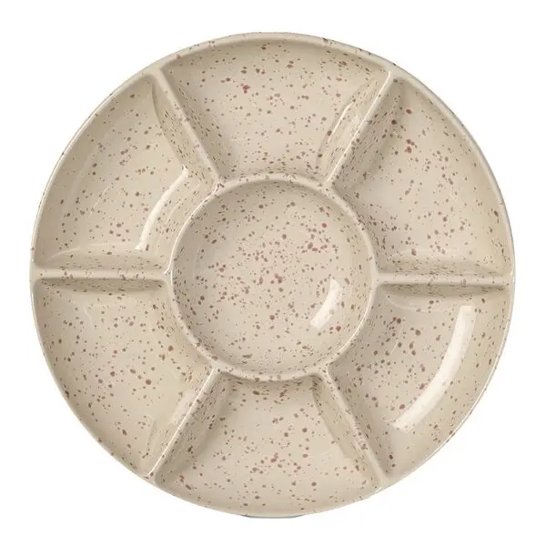 Ditte serveringsfat 26x26x3,5 cm beige/burgunder