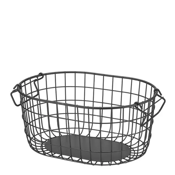 Kago lagringskurv 37x27x17 cm rund antrasitt