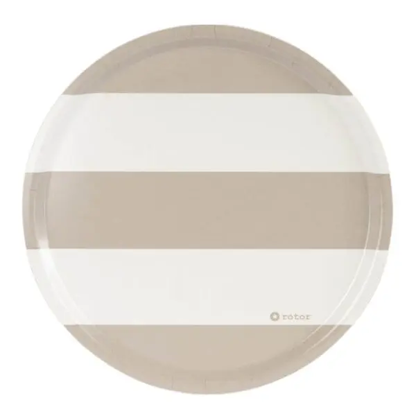 Stripes serveringsbrett 38x38 cm beige/hvit