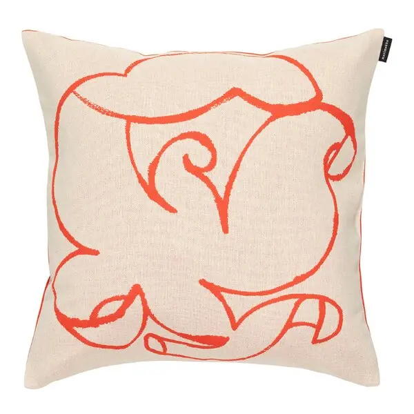 Pistilla putetrekk 46x46 cm hvit/tomat rød