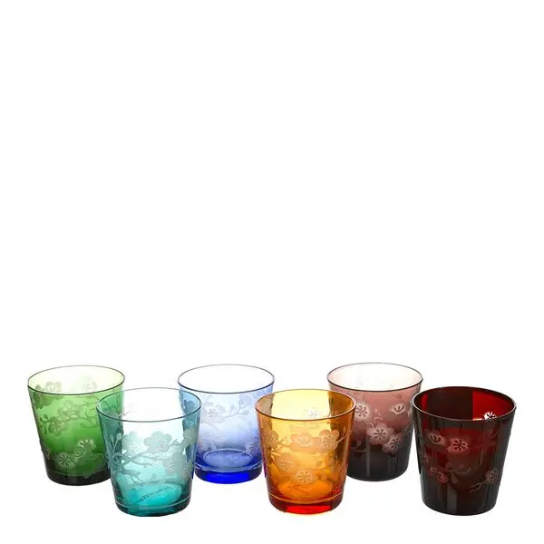 Blossom drikkeglass 18 cl 6 stk multi