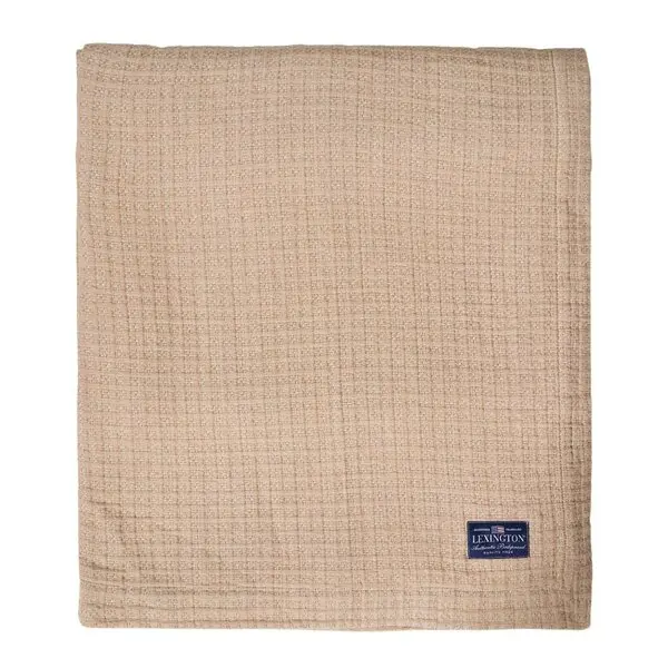 Jacquard sengeteppe bomull 260x240 cm fudge