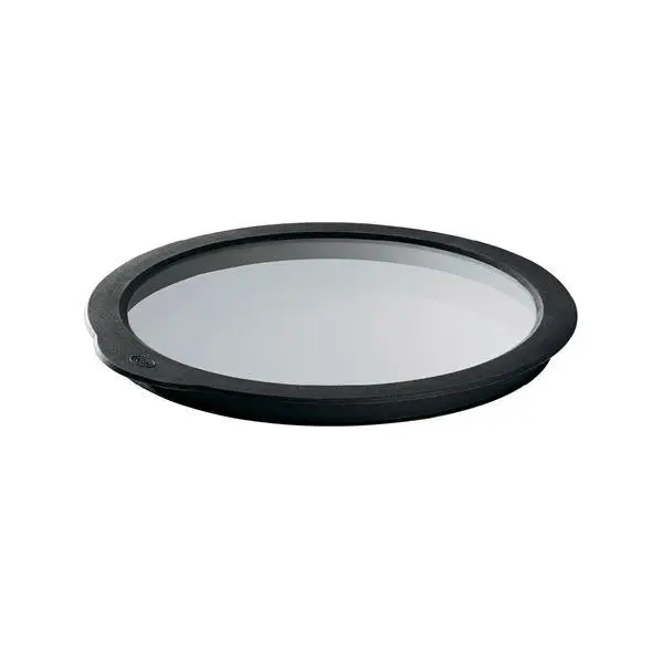 Glasslokk 16 cm klar/svart